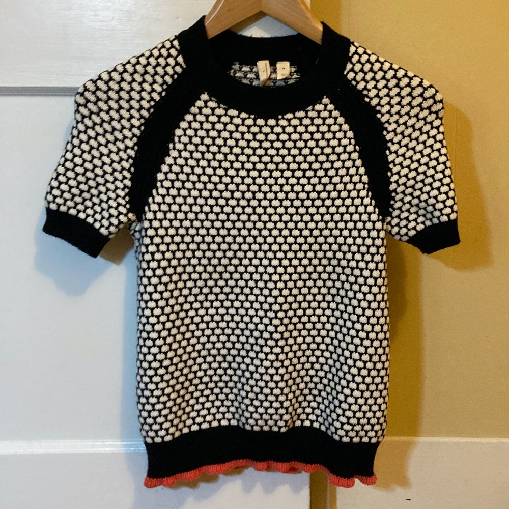 Anthropologie Sweater MOTH Black and White Size XS